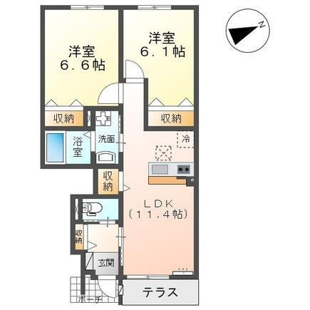 グランセビアン(2LDK/1階)の間取り写真