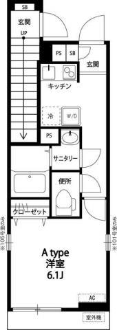 リブリ・ECHIKA(1K/1階)の間取り写真
