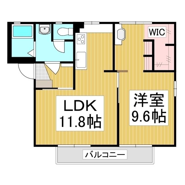 クレセントI(1LDK/2階)の間取り写真