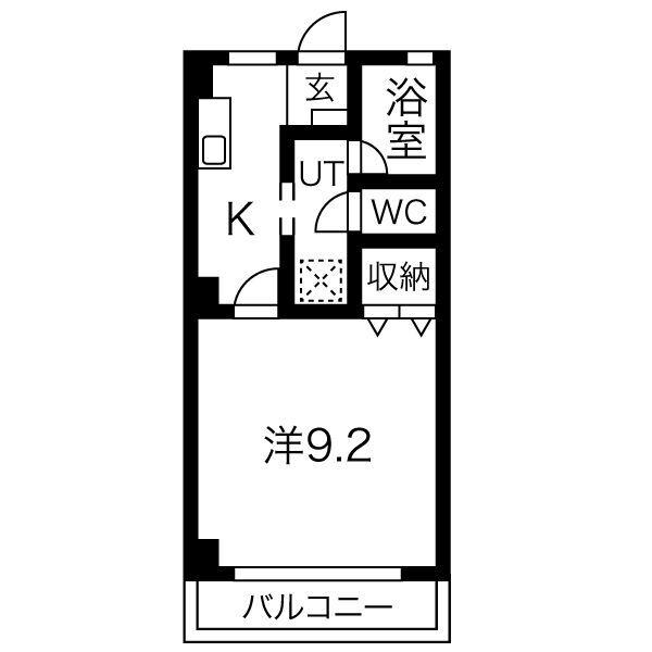 青山マンション(1K/4階)の間取り写真