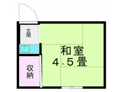 高木アパート(ワンルーム/2階)の間取り写真