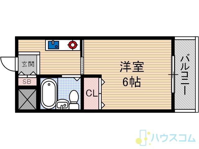 ネバーランド21(1K/2階)の間取り写真