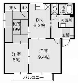 フレグランスみぶA棟(3DK/2階)の間取り写真