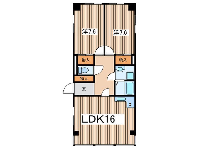 ダイカンプラザ南希望が丘(2LDK/2階)の間取り写真