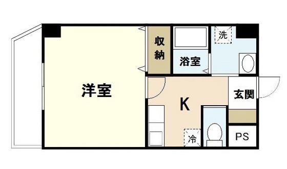 パストラーレ羽衣(1K/2階)の間取り写真