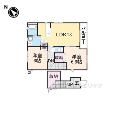 メゾンみやびC(2LDK/2階)の間取り写真
