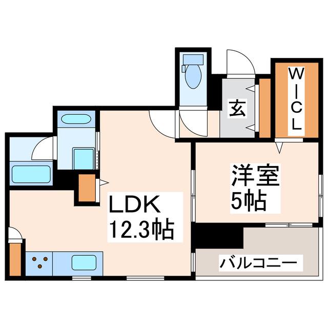 エイルマンション藤崎宮前(1LDK/2階)の間取り写真