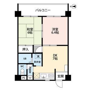 グランドステータス林(2DK/2階)の間取り写真