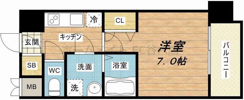 レジュールアッシュ京橋ファーストステージ(1K/7階)の間取り写真