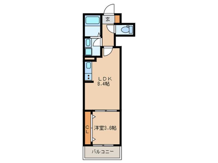 サンクレシア戸畑駅前II(1LDK/4階)の間取り写真