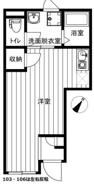 イクシオ下丸子(ワンルーム/1階)の間取り写真