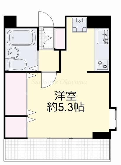 ジュネス医大東(1K/9階)の間取り写真