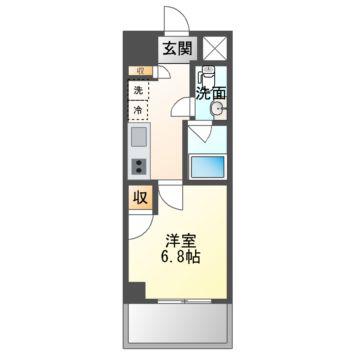 エルザビル名古屋駅前(1K/2階)の間取り写真