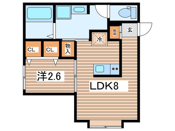 ウィンダムヒル(1LDK/1階)の間取り写真