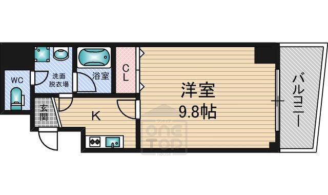 カルム小西Ⅱ(1K/10階)の間取り写真