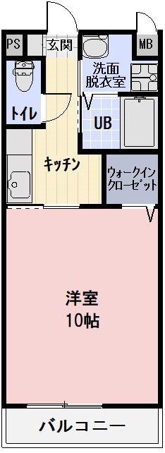 GRANDEUR A(1K/1階)の間取り写真