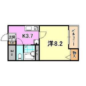 コンフォート宮本町(1K/3階)の間取り写真