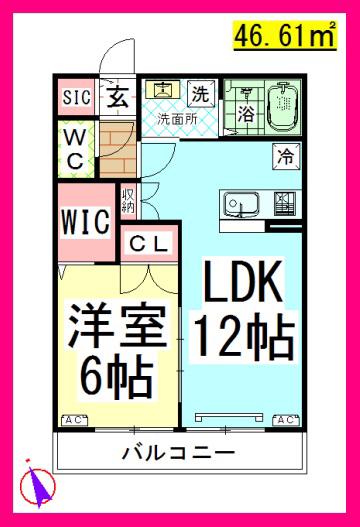AF EVOLVE/エヴォルブ(1LDK/3階)の間取り写真