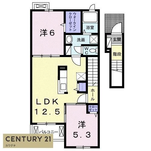 ランドマーク・T(2LDK/2階)の間取り写真