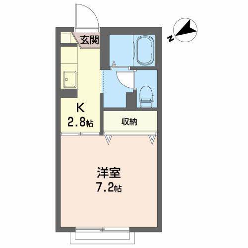 カオリーモ青山B(1K/1階)の間取り写真
