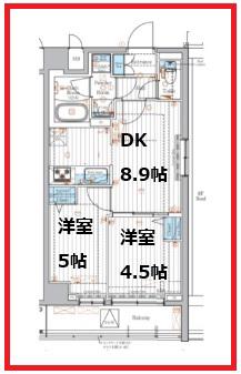 マキシヴ竹ノ塚(2DK/5階)の間取り写真