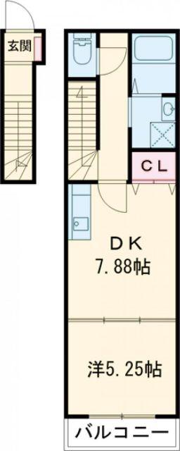 AVANTI(1LDK/2階)の間取り写真