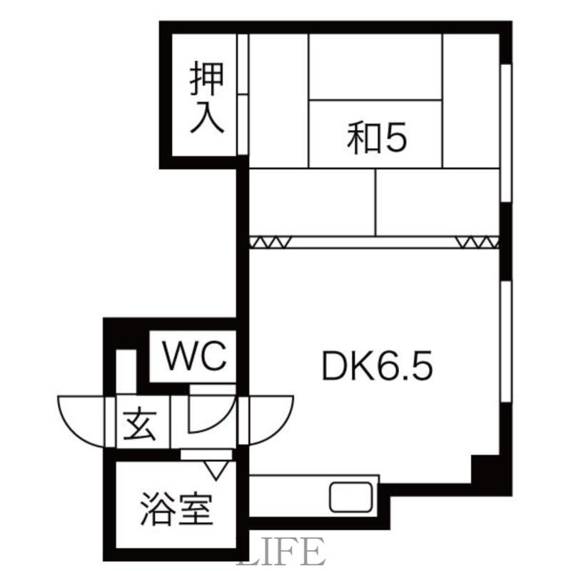 ソフィア菊水(1DK/2階)の間取り写真