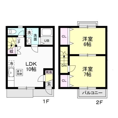 GREEN GRACIA(2LDK/1階)の間取り写真