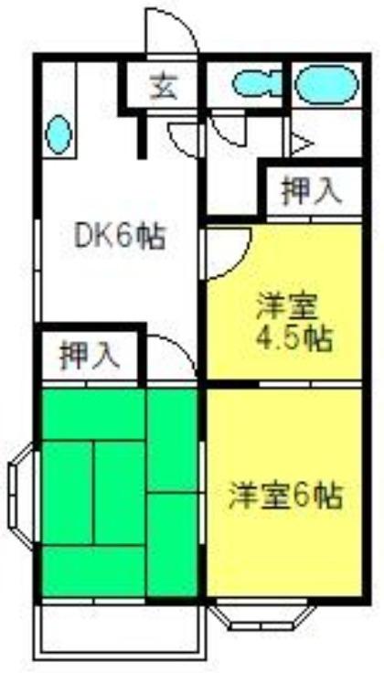 サンフローラ上尾(3DK/2階)の間取り写真