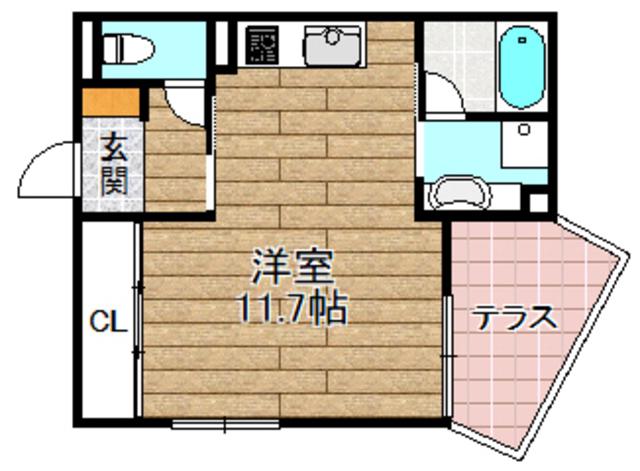 SERENO(1K/1階)の間取り写真