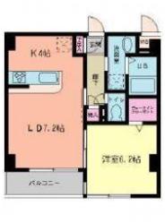 ROOT WHITE III(1LDK/1階)の間取り写真