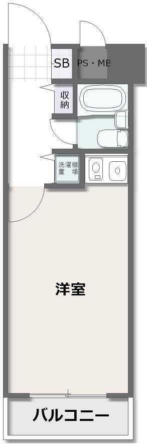 ライオンズマンション米子東町 403(1K/4階)の間取り写真