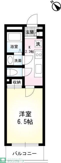 アウリオン(1K/1階)の間取り写真