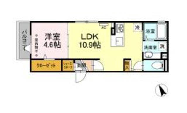 ルミナスティ(1LDK/3階)の間取り写真