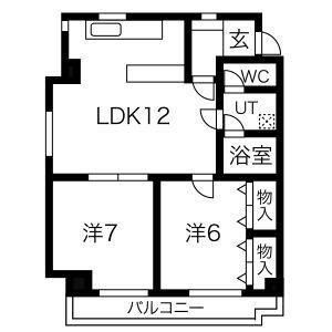 ガーデンコート新栄(2LDK/9階)の間取り写真