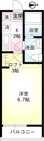 FBハウス杉田(1K/2階)の間取り写真