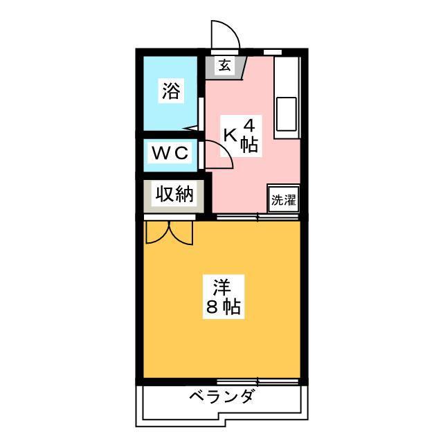 ドエル津島(1K/2階)の間取り写真