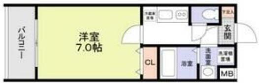 VAROQUE北堀江(1K/4階)の間取り写真