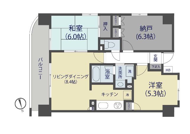 ラヴィータ谷塚駅前II(2SLDK/3階)の間取り写真