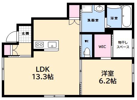 南栄3丁目アパート(1LDK/1階)の間取り写真