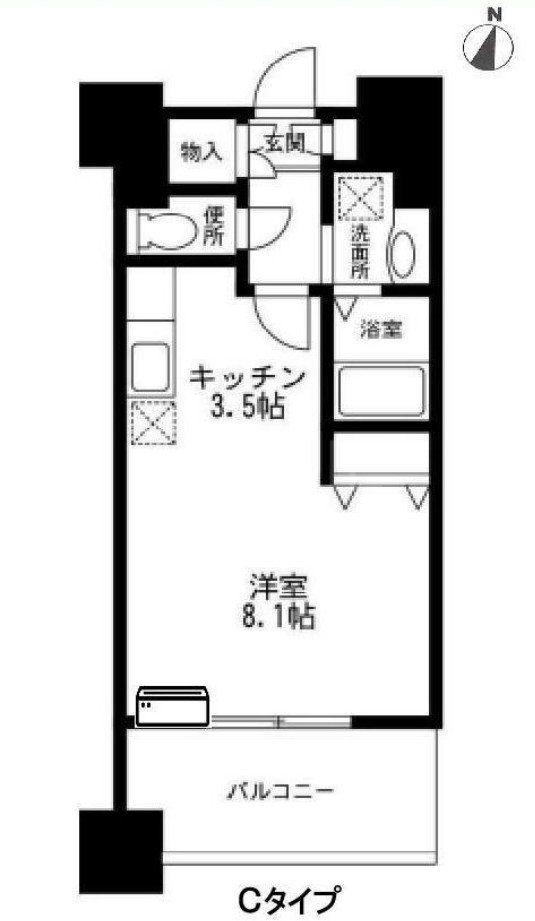 スタービレ海老名(ワンルーム/6階)の間取り写真