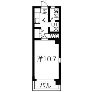 ルヴェール吹上(1K/8階)の間取り写真