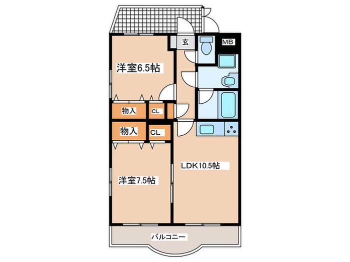 スリーウッド湘南(2LDK/3階)の間取り写真