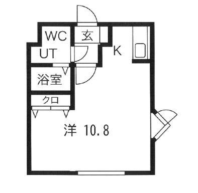 グランメール南郷14(1K/3階)の間取り写真