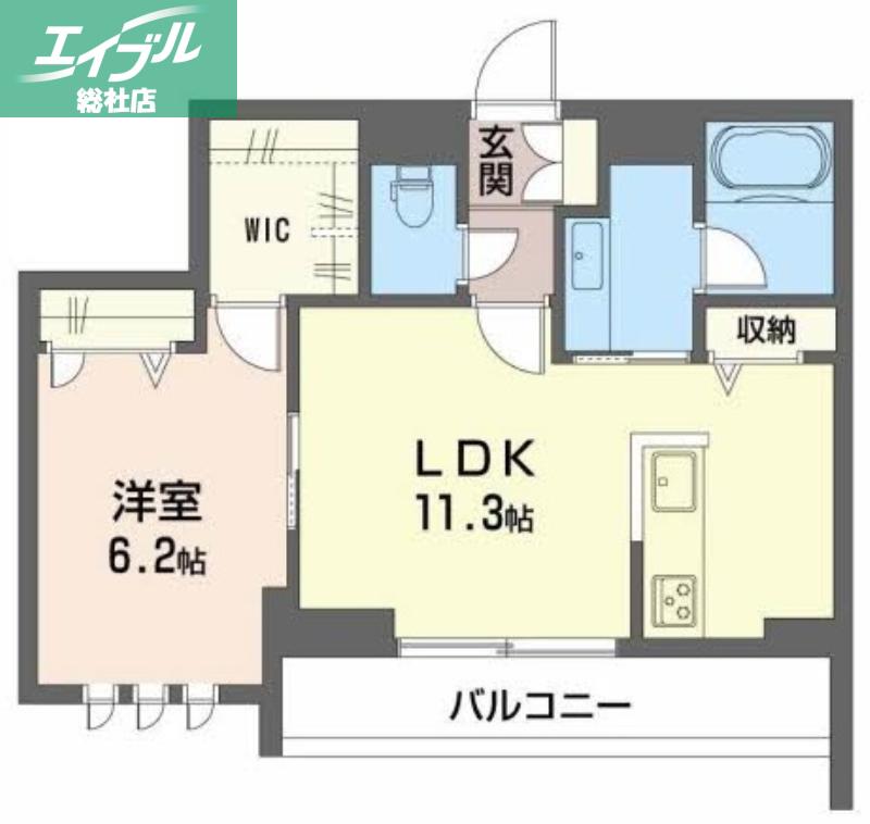 ディマーネII(1LDK/3階)の間取り写真