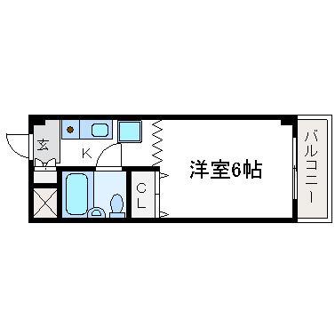 ウッディヴィレッジ(1K/2階)の間取り写真