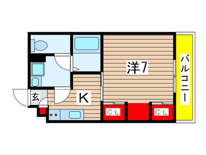 リブリ・中山(1K/1階)の間取り写真