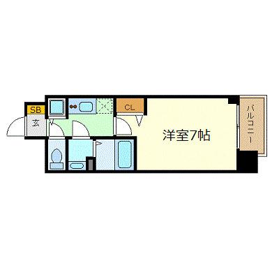 プレサンス金山デュアル(1K/14階)の間取り写真