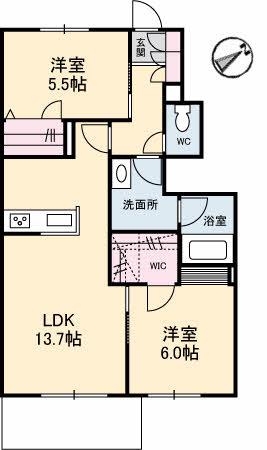 ドルモベーネ(2LDK/1階)の間取り写真