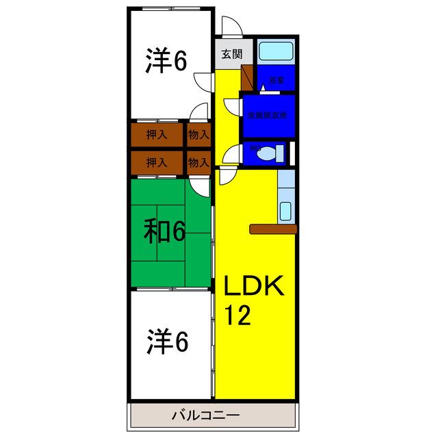 ハイメゾン北島(3LDK/3階)の間取り写真